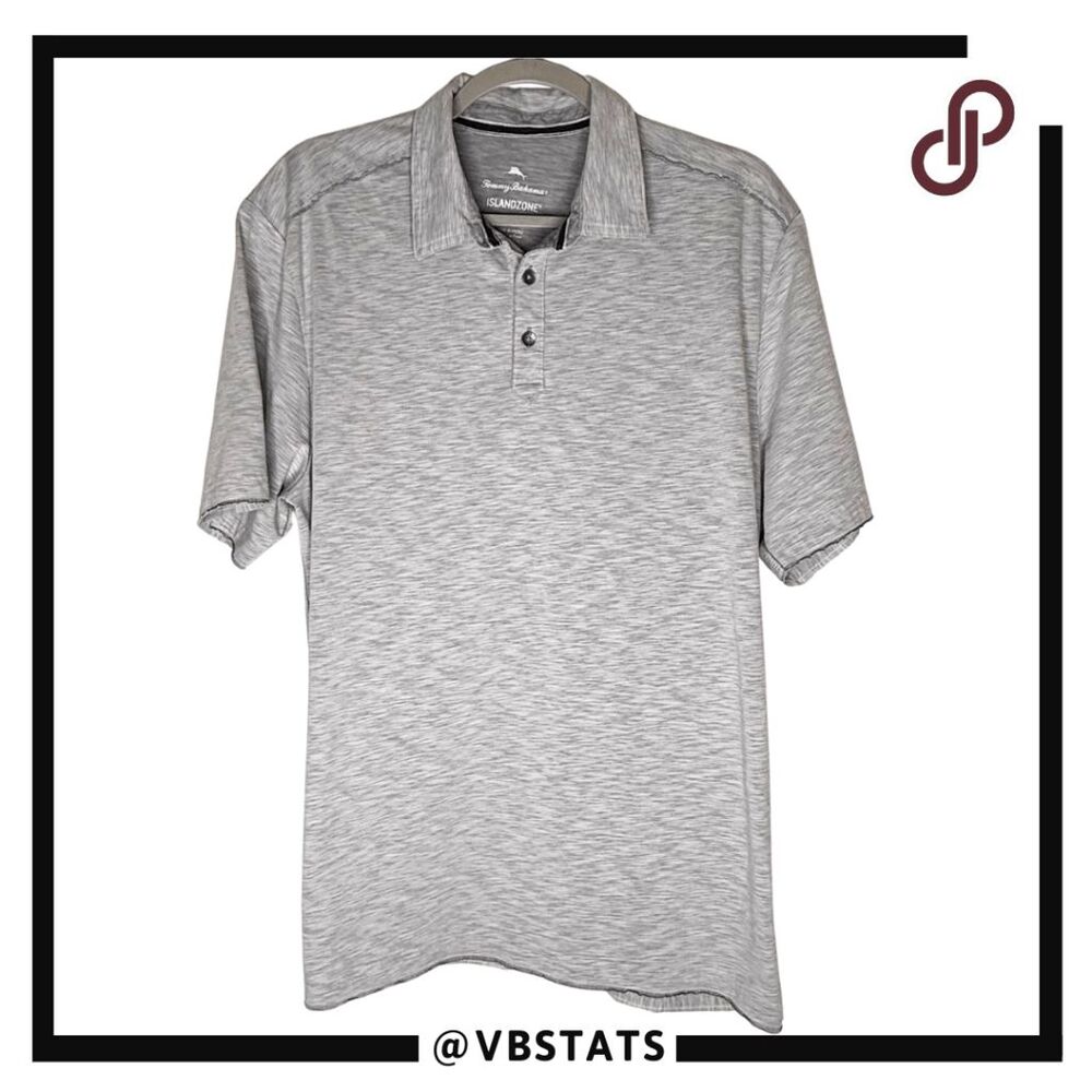 Tommy Bahama Men's IslandZone Fray Day Harbor Polo Shirt Heather Gray Size Large